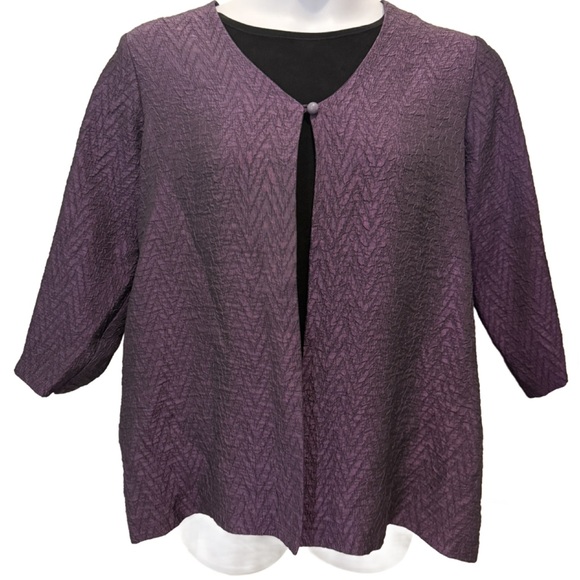 Notations Purple Women's Faux Twinset Blouse. XL - Picture 1 of 7
